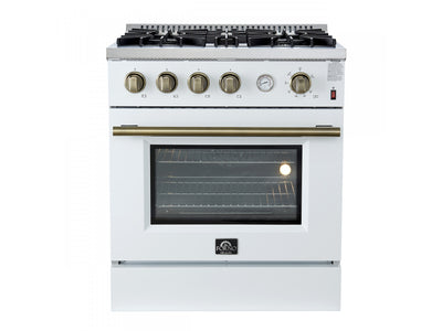 Forno Marco 30" White Freestanding Gas Range (4.32 Cu. Ft.) - FFSGS6277-30WHT