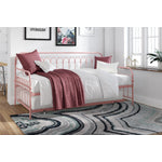 Novogratz Bright Pop Metal Twin Daybed with Trundle - Dusty Rose