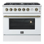 Forno Marco 36" White Freestanding Gas Range (5.36 Cu. Ft.) - FFSGS6277-36WHT