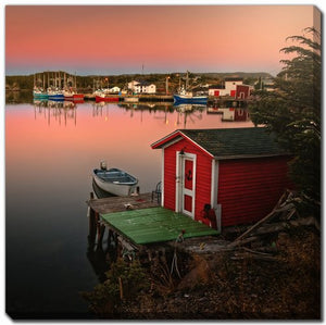 Dockside Glow Wall Art - Red/Orange - 38 X 38