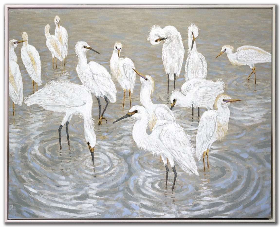 Wading Grace Wall Art - White/Grey - 40 X 50