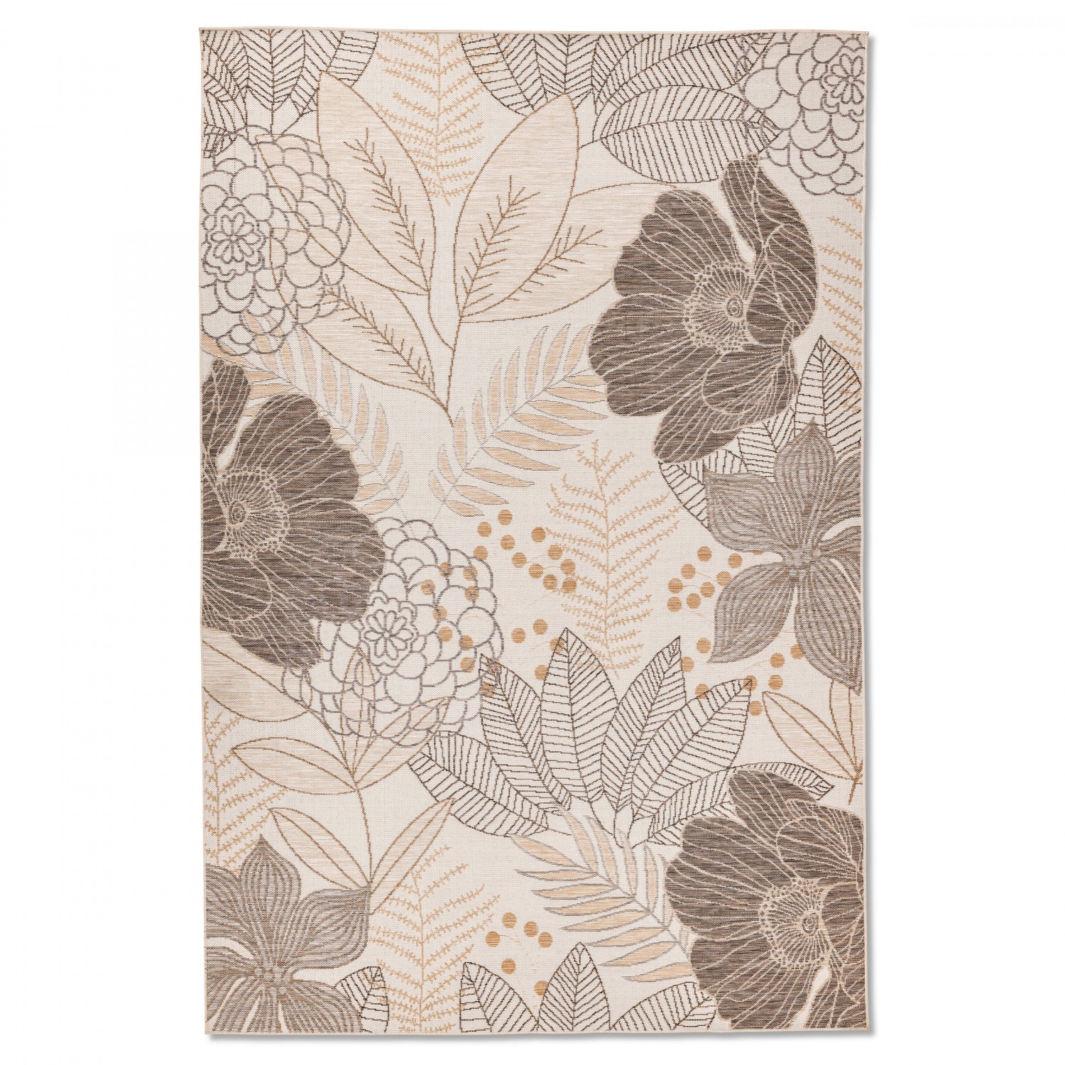Marbella Floral Outdoor Rug - 8' x 10' - Brown