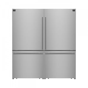 Forno Milano 62" Stainless Steel 2-piece Freestanding Dual Bottom Refrigerator/Freezer (34.4 Cu. Ft.) - FFFFD1787-60S