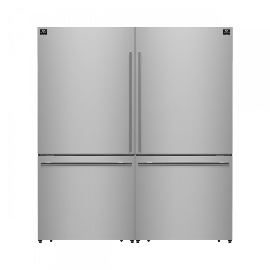 Forno Milano 62" Stainless Steel 2-piece Freestanding Dual Bottom Freezer Refrigerator (34.4 Cu. Ft.) - FFFFD1787-60S
