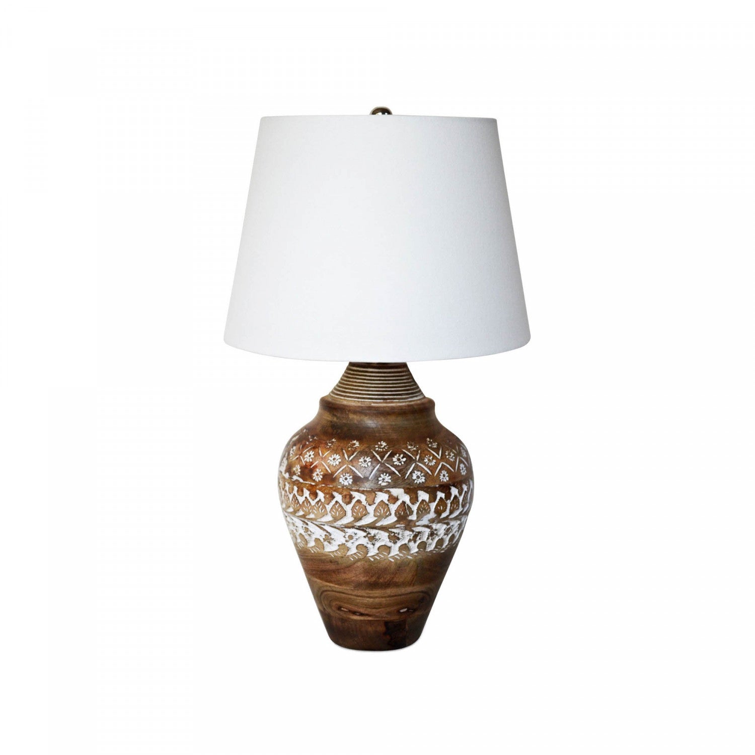 Silvane Antique Lamp - White/Dark Brown