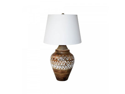 Silvane Antique Lamp - White/Dark Brown