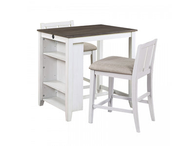 Giorno Counter-Height Dining Room Package - White/Grey - 3-Piece Set