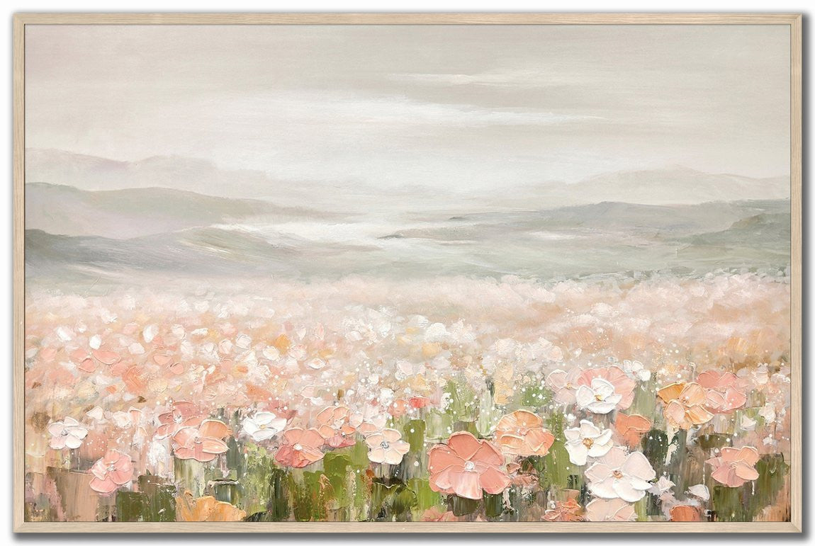 Valley of Roses Wall Art - Beige/Pink - 40 X 60