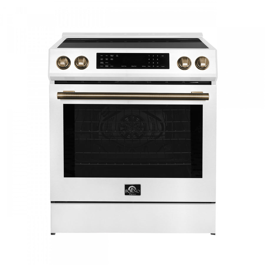 Forno Donatello White Slide-in Induction Range with True Convection (5.0 Cu. Ft.) - FFSIN0905-30WHT