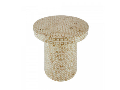 Destiny Side Table - White/Gold