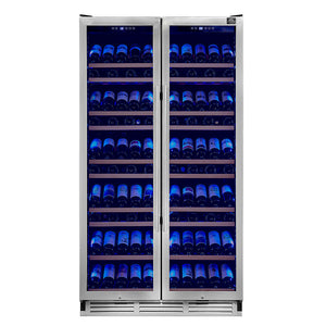 Forno Vernazza 40" Stainless Steel 166 Bottle Dual Zone Wine Cellar (25 Cu. Ft.) - FWCDR6642-40S