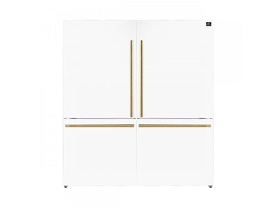 Forno Milano 62" White 2-piece Freestanding Dual Bottom Freezer Refrigerator (34.4 Cu. Ft.) - FFFFD1787-60WHT