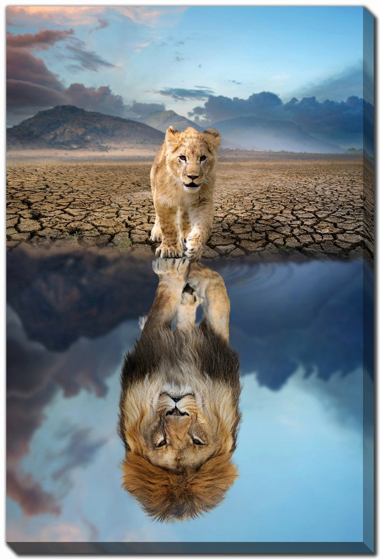 The Kings Reflection Wall Art - Blue/Brown - 22 X 28