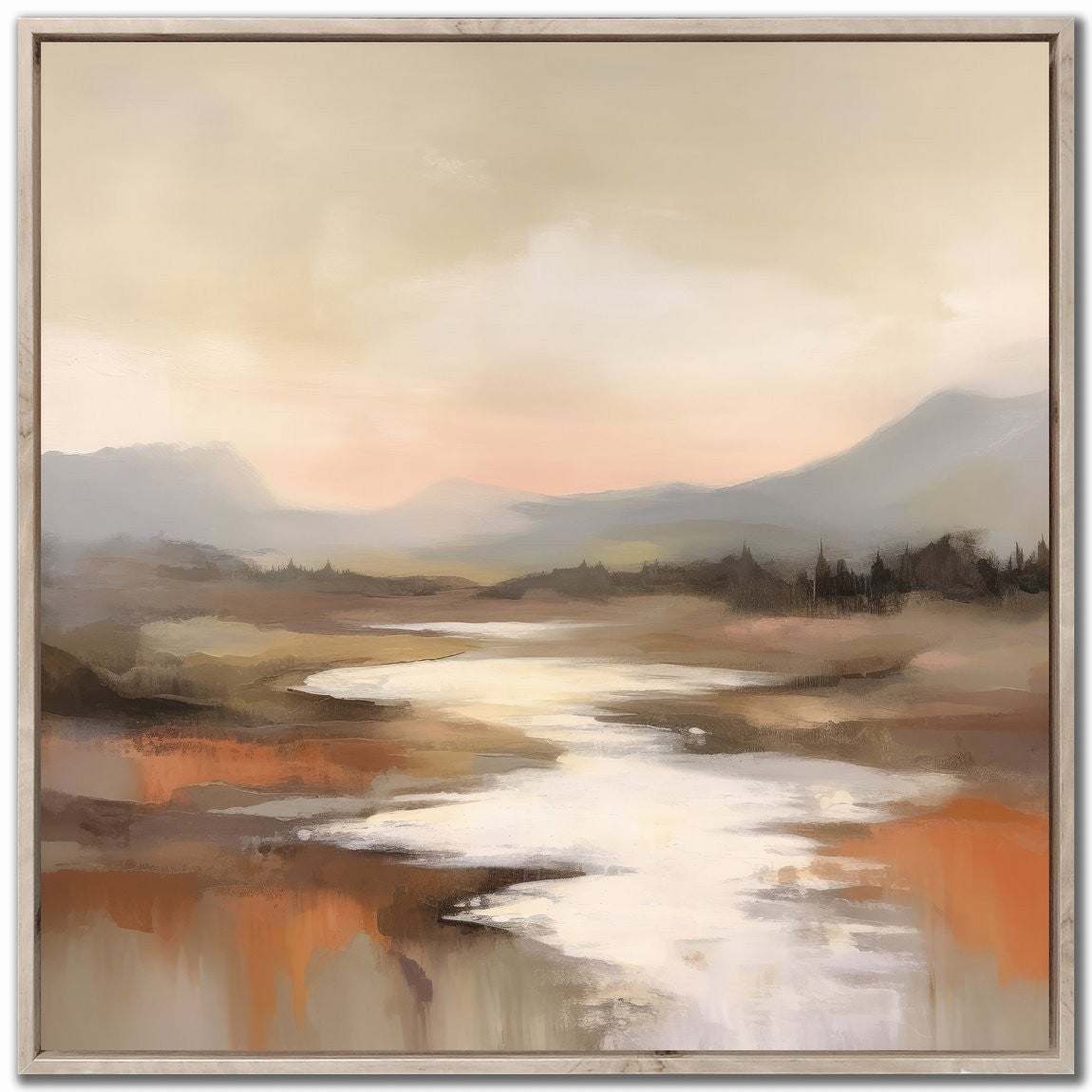 Evening Flow Wall Art - Brown/Beige - 36 X 36