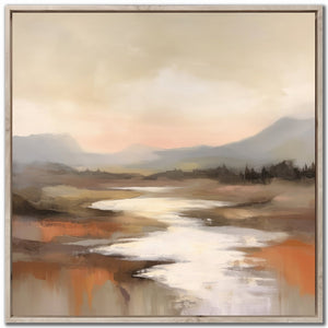 Evening Flow Wall Art - Brown/Beige - 36 X 36