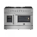 Forno Galiano 48" Stainless Steel Freestanding Dual Fuel Double Oven Range with True Convection (6.58 Cu. Ft.) - FFSGS6356-48