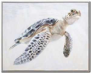 Beneath The Surface Wall Art - White/Blue - 32 X 40