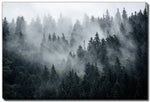 Fog Over The Ridge Wall Art - Green - 38 X 60