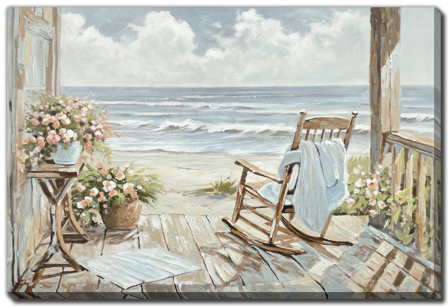 Rocking by the Sea Wall Art - Blue/Beige - 30 X 45