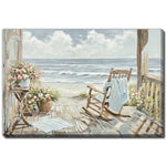 Rocking by the Sea Wall Art - Blue/Beige - 30 X 45