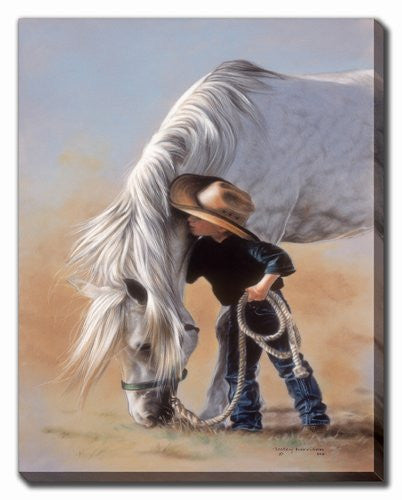 Equine Bond Wall Art - Blue/White - 22 X 28