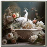 Soaking Peacock Wall Art - Multi-Colour - 24 X 24