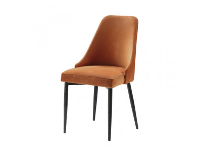 Eugenie Velvet Dining Chair - Orange - Set of Two