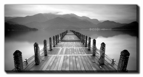 Dock to Nowhere Wall Art - Grey/Black - 10 X 20