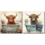 Spa Day on the Farm Wall Art - Multi-Colour - 16 X 16 - Set of Two