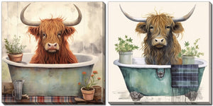 Spa Day on the Farm Wall Art - Multi-Colour - 16 X 16 - Set of Two