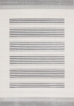 Claremont Sleek Modern Lines Area Rug - White Grey - 8' X 11'