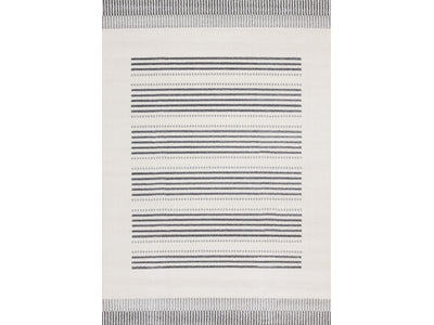 Claremont Sleek Modern Lines Area Rug - White Grey - 8' X 11'