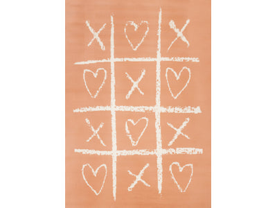 Kids Playing Board Area Rug - Pink Cream - 4' X 6'
