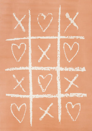 Kids Playing Board Area Rug - Pink Cream - 4' X 6'