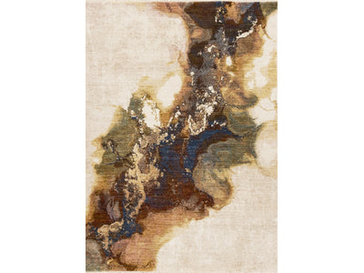 Micah Modern Galaxy Area Rug - Cream Grey Blue - 8' X 11'