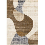 Sterling Modern Teardrop Area Rug - Brown Cream - 5' X 8'
