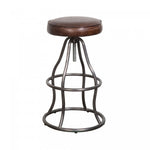Maloe Leather Bar Stool - Vintage Brown
