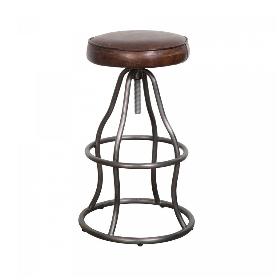 Maloe Leather Bar Stool - Vintage Brown