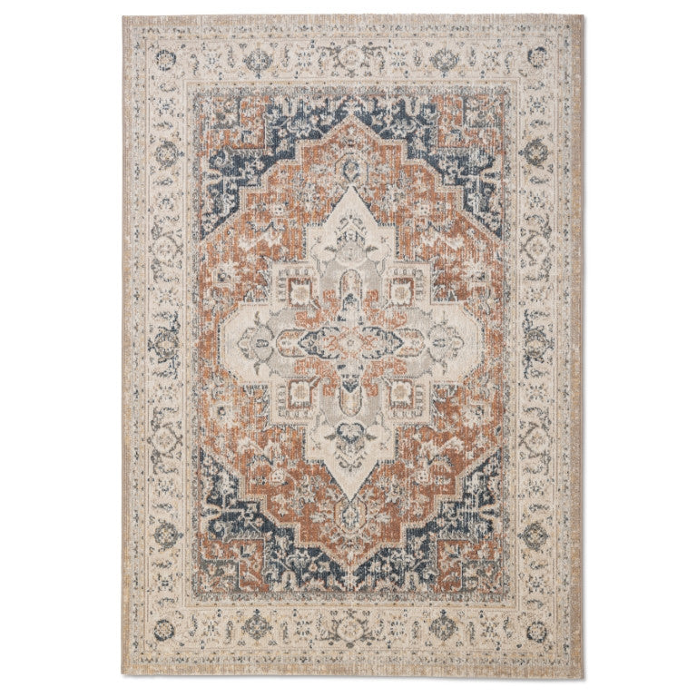 Salsa Medallion Outdoor Rug - 3' x 5' - Orange/Blue