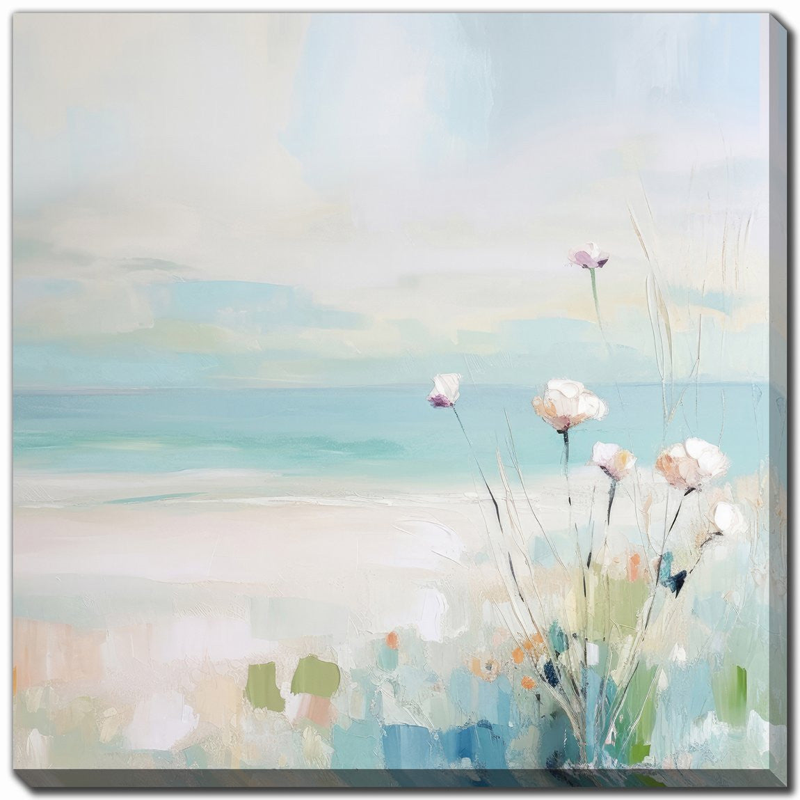Pastel Shores II Wall Art - Blue/White - 18 X 18