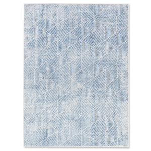 Aura Geometric Rug - 5' x 7' - Blue/White