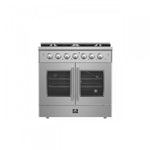 Forno Galiano 36" Stainless Steel French Door Freestanding Gas Range (5.36 Cu. Ft.) - FFSGS6444-36