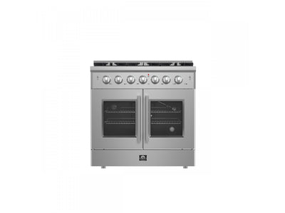 Forno Galiano 36" Stainless Steel French Door Freestanding Gas Range (5.36 Cu. Ft.) - FFSGS6444-36