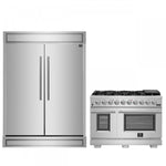 Forno Premium Stainless Steel Kitchen Package with 48" Range and 2 28" Convertible Refrigerator/Freezer - FBDL-019-06CAUS