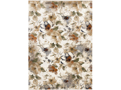 Sterling Contemporary Floral Area Rug - Cream Green Rust - 8' X 11'