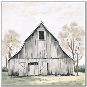 The Quiet Barn Wall Art - Grey - 40 X 40
