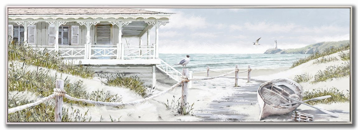 Harbour Daydreams Wall Art - White/Grey - 20 X 60