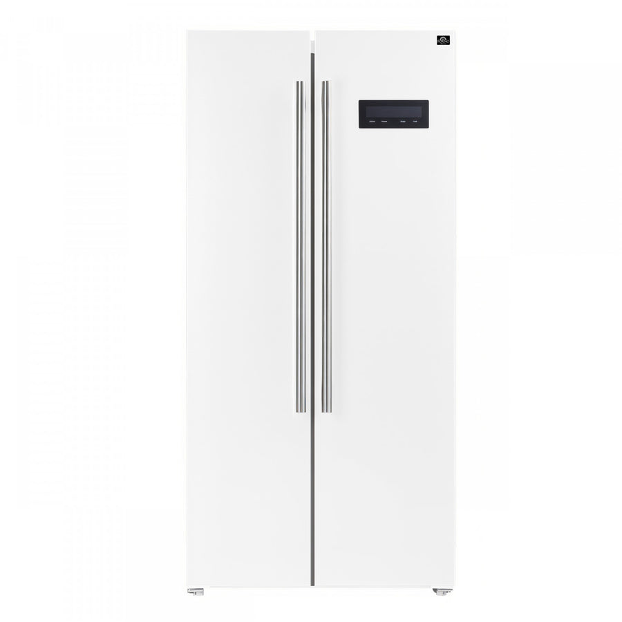 Forno Salerno 33" 15.6 Cu.Ft. White Freestanding Side-by-Side Refrigerator - FFRBI1805-33WHT