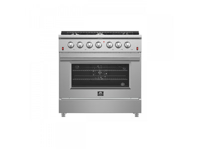 Forno Galiano 36" Stainless Steel Freestanding Gas Range (5.36 Cu. Ft.) - FFSGS6244-36