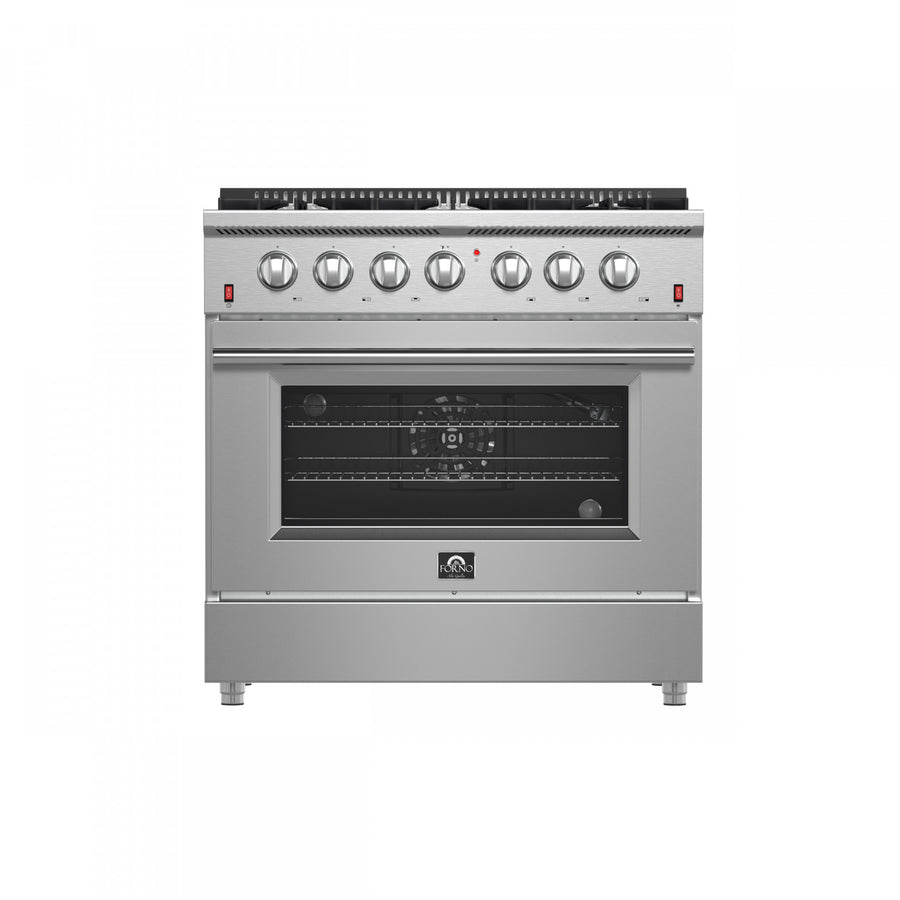 Forno Galiano 36" Stainless Steel Freestanding Gas Range (5.36 Cu. Ft.) - FFSGS6244-36